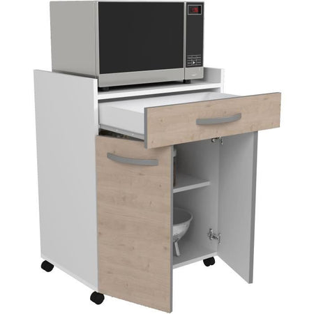 Carrello OSLO 60 cm - 1 cassetto e 1 anta - L 60 x P 44 x H 81 cm - Colore rovere