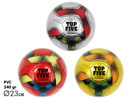 PALLONE CUOIO CALCIO METALLIZZATO 3 COLORI