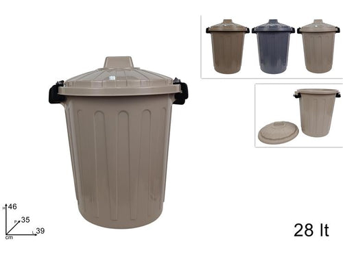 Secchio Spazzatura con Coperchio Medio 3 Colori 39x35x46cm
