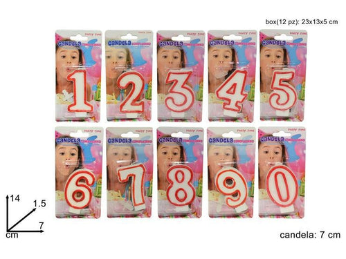 CANDELA NUMERO DA 0 A 9 X COMPLEANNI