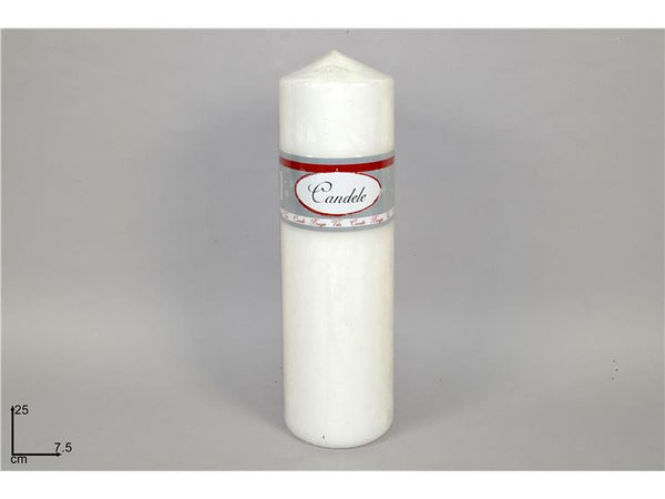 Candela 25x7.5 cm bianco