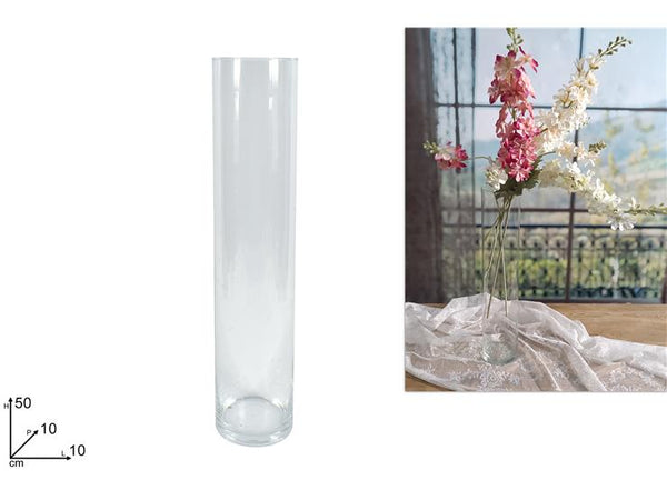 Vaso Vetro Cilindrico 50cm Diametro 10cm