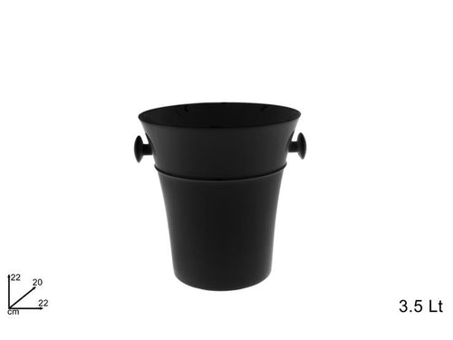 Cestello Ghiaccio Plastica H22cm 3,5LT Nero