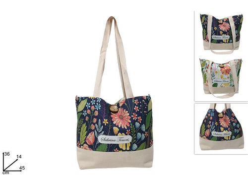 Borsa Mare Polycotton Stampa Fantasia Floreale
