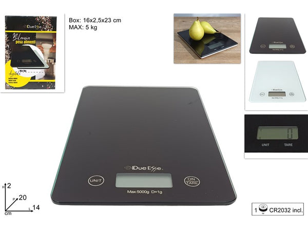 Bilancia Cucina Vetro 5kg 2 Colori