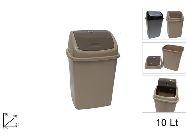 Pattumiera 10lt con Coperchio Basculante 2 Colori