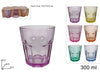 Bicchieri Vetro 300ml Set 6 Pezzi Colorati