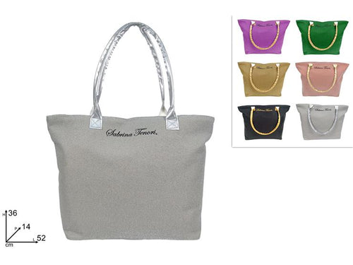 Borsa Mare 52x36x14cm Glitterata 6 Colori Assortiti
