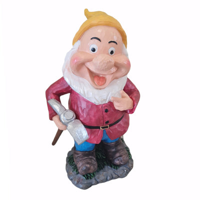 Sette nani in poliresina da giardino nanetti di Biancaneve per aiuola h 40 cm