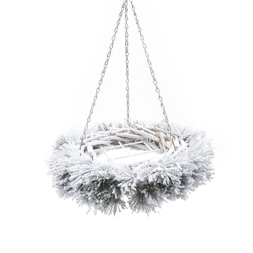 Ghirlanda tonda natalizia da appendere Snow con griglia in metallo