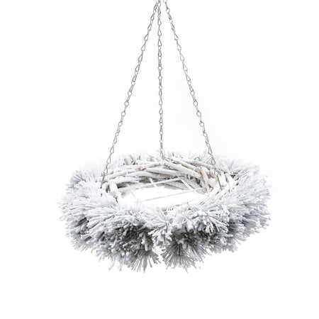 Ghirlanda tonda natalizia da appendere "Snow" con griglia in metallo