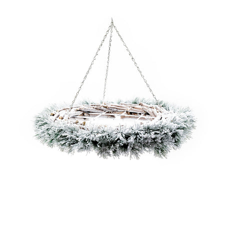 Ghirlanda tonda natalizia da appendere "Snow" con griglia in metallo