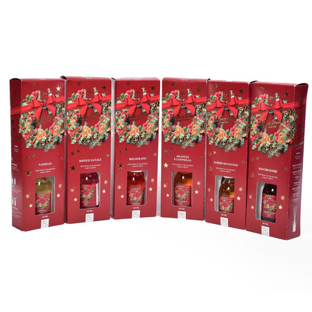 Profumo in bottiglia diffusore di essenza "Linea Ghirlanda" con bacchette da 125 mL