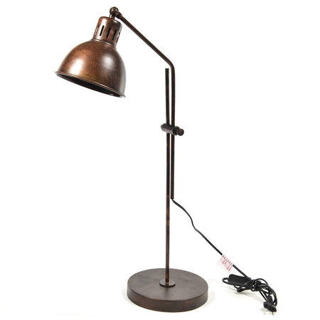 Lampada da scrivania "Vintage" in metallo antichizzato h 70 cm