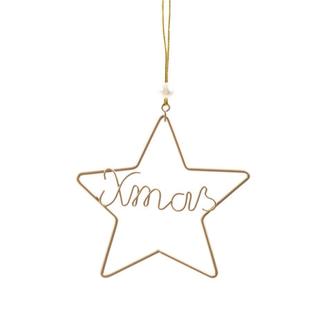 Pendente natalizio in metallo lucido color oro Ø 13 cm per albero di Natale