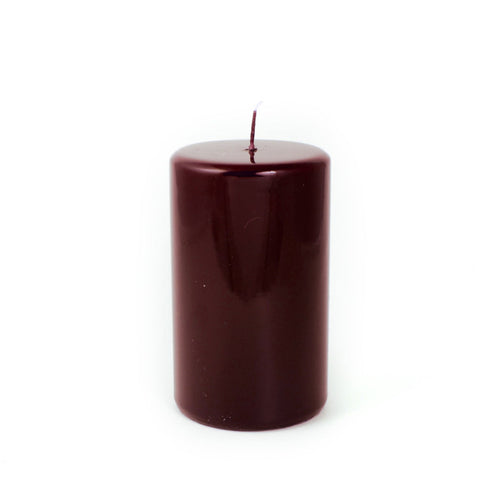 Candela cilindrica decorata Pillar Lucid bordeaux decorazione natalizia
