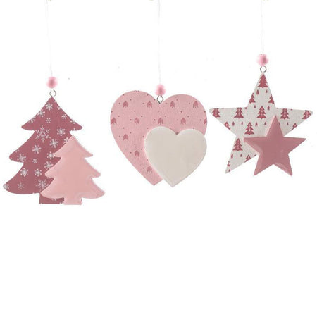 Pendente natalizio laccato in legno Ø 10 cm per albero di Natale