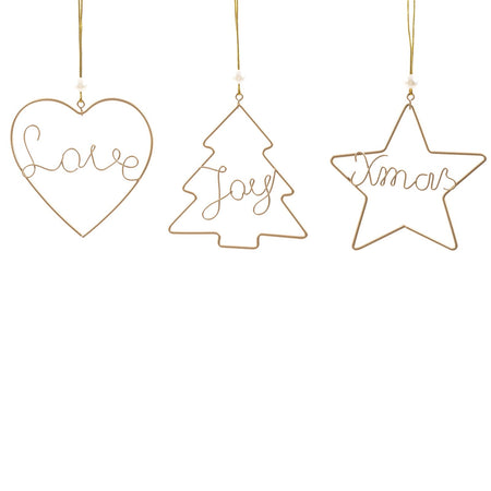 Pendente natalizio in metallo lucido color oro Ø 13 cm per albero di Natale