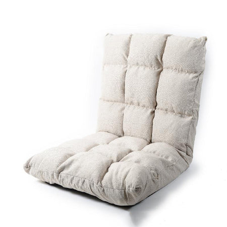 Poltrona da terra reclinabile a sdraio in tessuto per esterno con cuscino imbottito da giardino.