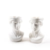 Statua decorativa Lucrezia testa porta vaso da giardino in ceramica bianca h 28 cm
