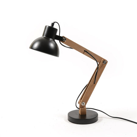 Lampada da scrivania "Vintage" in legno e metallo h 50 cm per ufficio