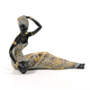 Statuetta in poliresina Perla d'africa donna africana seduta h 21 cm