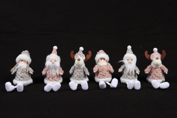 Pendaglio bambolina in pezza h 16 cm, pallina per Albero di Natale addobbi natalizi