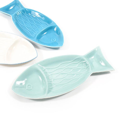 Antipastiera Pesce in Ceramica 46.5x19xH3.5cm Assortita