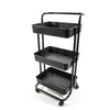 Carrello in metallo e plastica con 3 ripiani e ruote scaffale multiuso da 85 cm