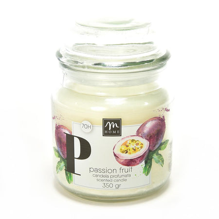 Candela Barattolo in Vetro Passion Fruit con Espositore a Strappo