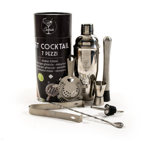Set bartender 7 pezzi Shaker per cocktail idea regalo per barman