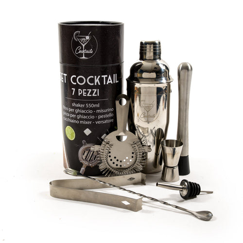 Set bartender 7 pezzi Shaker per cocktail idea regalo per barman