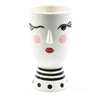 Statua decorativa volto donna porta vaso da interno ed esterno in ceramica h 18 cm