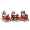Palla di neve con Babbo Natale su slitta color rosso e bianco 9 x 5,5 x h 10 cm