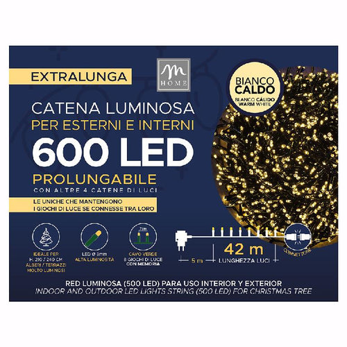 600 led colore bianco caldo 47mt