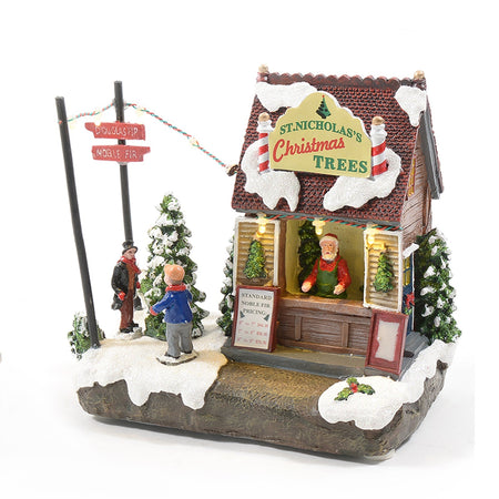 Carillon villaggio natalizio decorazione per villaggio di Babbo Natale con luci, animazioni e suoni