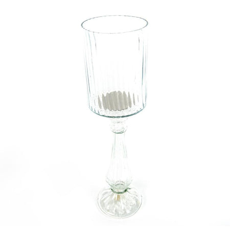 Portacandela in Vetro Trasparente 13x13xH48Cm Mercury 05117