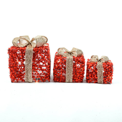 Regali natalizi con luci LED a batteria decorazione natalizia set da 3