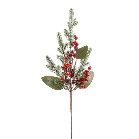 Tralcio natalizio con bacche decorazione natalizia h 60 cm