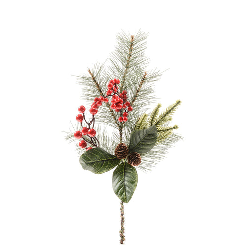 Tralcio natalizio con bacche decorazione natalizia h 55 cm