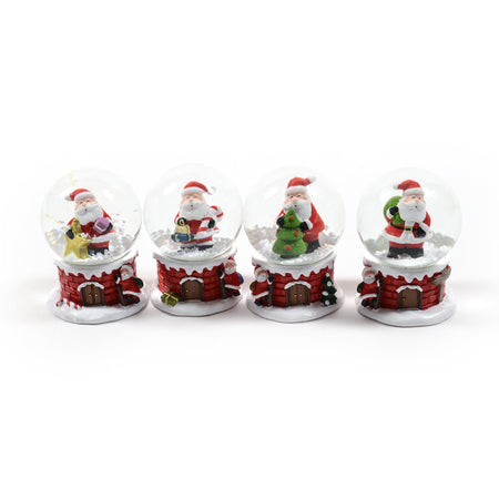 Palla di neve Babbo Natale con glitter neve decorazione natalizia 4,5 x h 6 cm