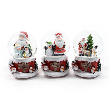 Palla di neve carillon Babbo Natale con glitter neve decorazione natalizia 10 x h 13,5 cm