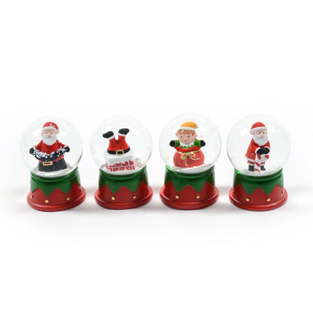 Palla di neve color rosso e verde decorazione natalizia 4,5 x h 6 cm