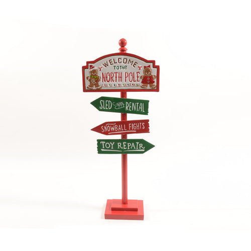 Decorazione segnale natalizio in metallo da h 91 cm