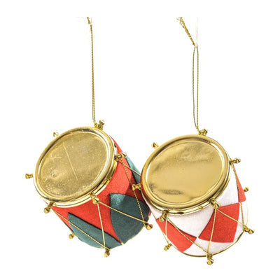 Pendente tamburo natalizio in polistirolo per decorazioni natalizie set da 2