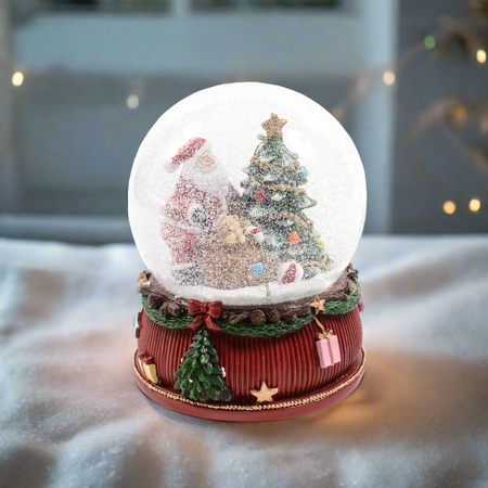 Palle di neve carillon con movimento musiche e luci decorazione natalizia