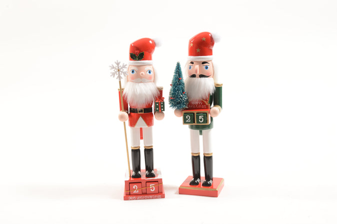 Soldatino schiaccianoci natalizio in legno con calendario avvento decorazione natalizia