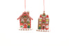 Pendaglio a forma di casa natalizia in argilla morbida per decorazioni natalizie h 12 cm