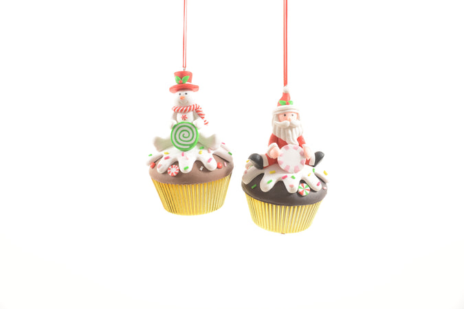 Pendaglio a forma di muffin in argilla morbida per decorazioni natalizie