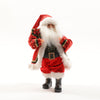 Babbo natale con vestito rosso e regalo in poliestere per decorazioni natalizie